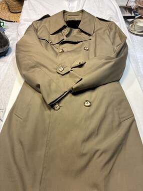 Adams Row by Richman Men's Double Breasted Trench Coat with Faux Fur Lining